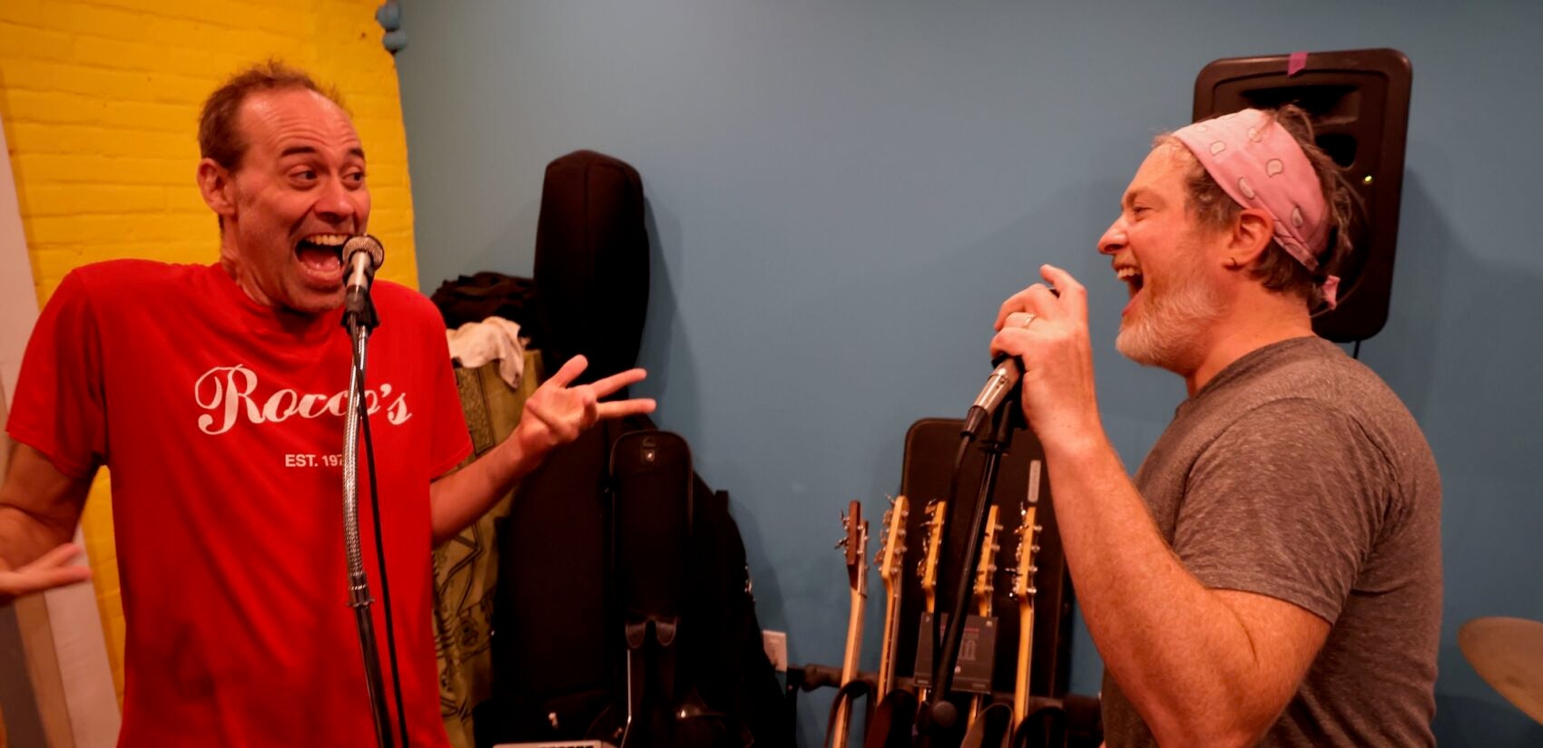 Dito van Reigersberg (left), who performs as Martha Graham Cracker, and David Sweeney