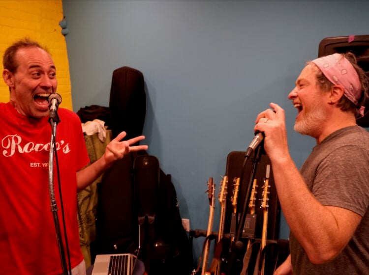 Dito van Reigersberg (left), who performs as Martha Graham Cracker, and David Sweeney