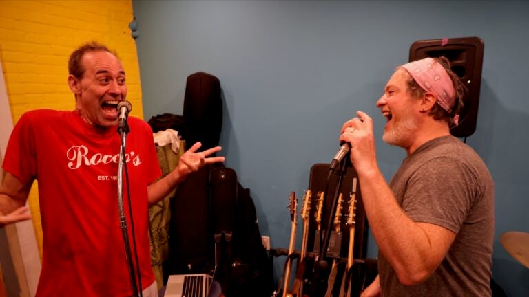 Dito van Reigersberg (left), who performs as Martha Graham Cracker, and David Sweeney