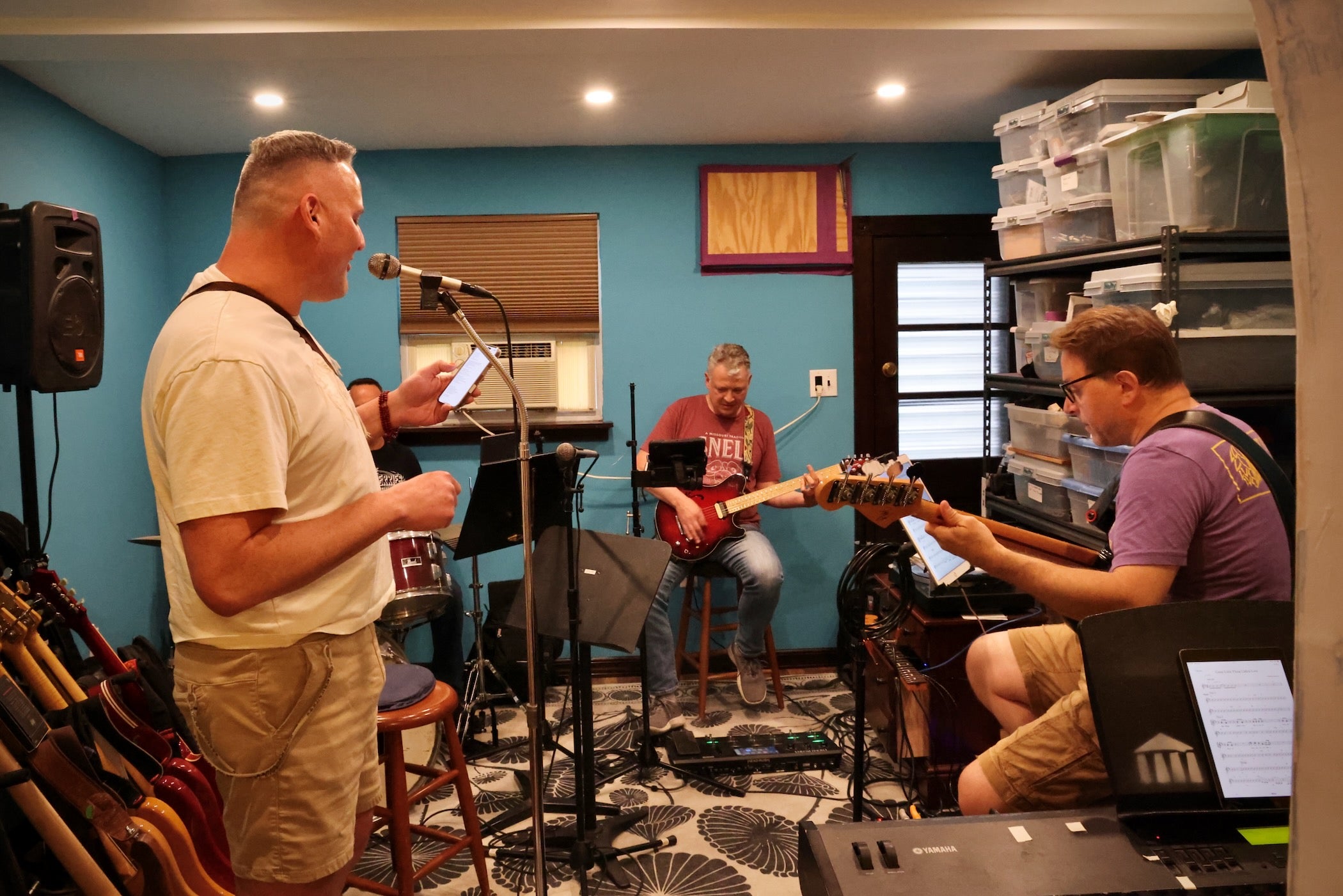 Ian Morrison (left), who performs as Brittany Lynn, rehearses