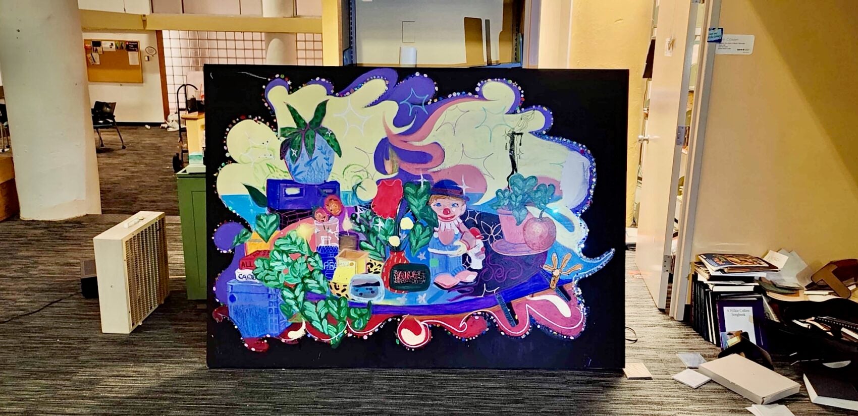 2025 07 30-p crimmins-george mathes-philadelphia uarts anderson hall-salvaged art monumental A monumental painting by a former UArts student
