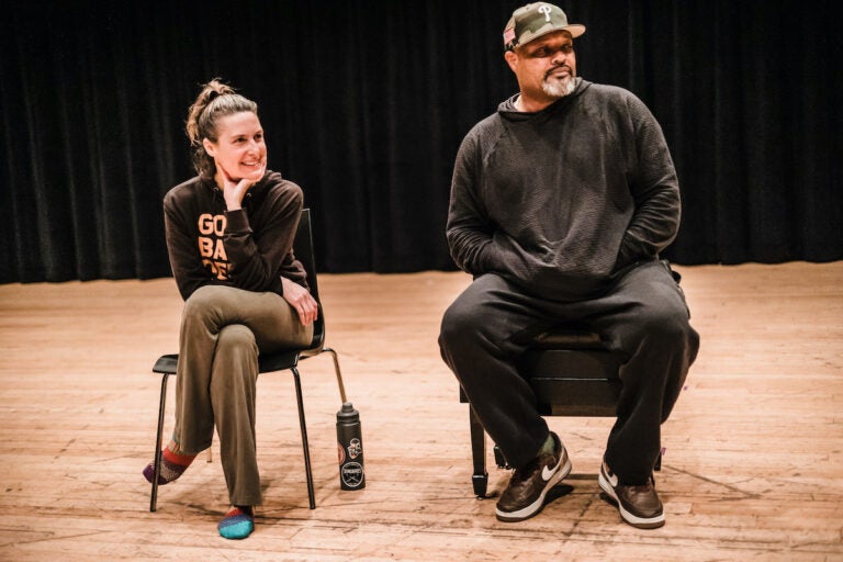 Dancer Megan Bridge and choreographer Rennie Harris sit