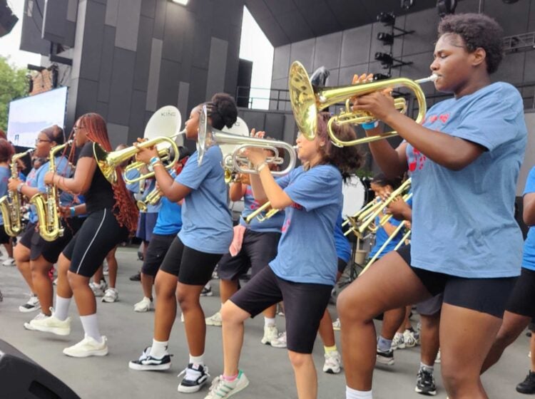 The Philadelphia School District All-Star band performs at