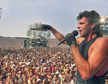 Rick Springfield performs at Live Aid