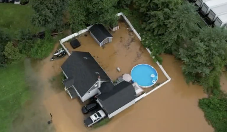 upper-saucon-pa-flooding-wpvi-071525 Flooding is seen overhead in Upper Saucon, Pennsylvania.