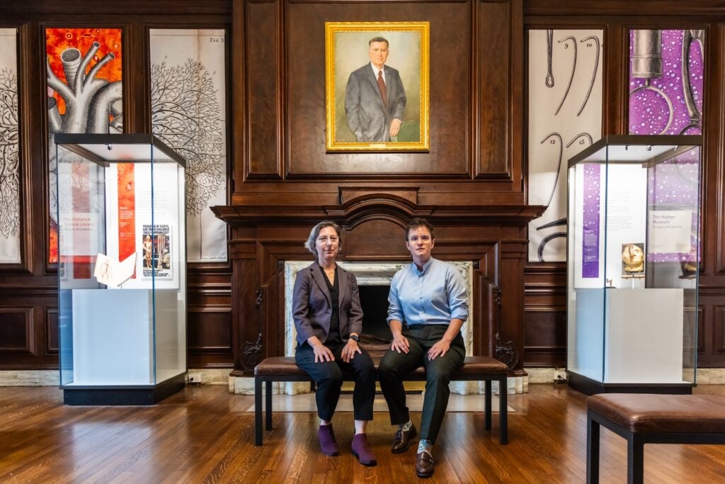 Erin McLeary and Sara Ray posing inside the museum