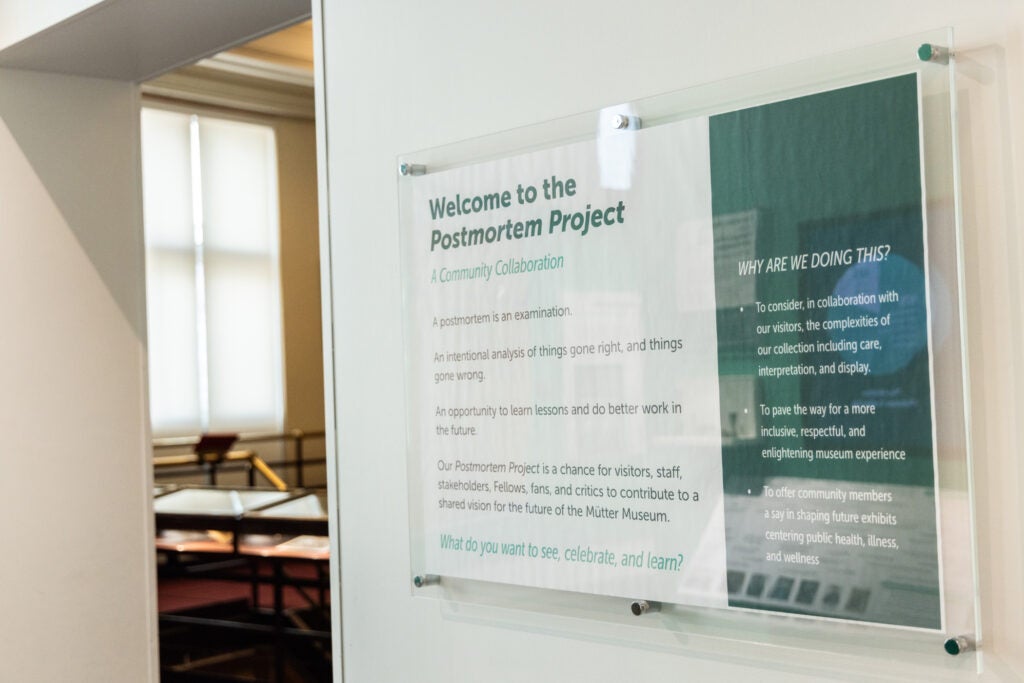 A wall display in the exhibition