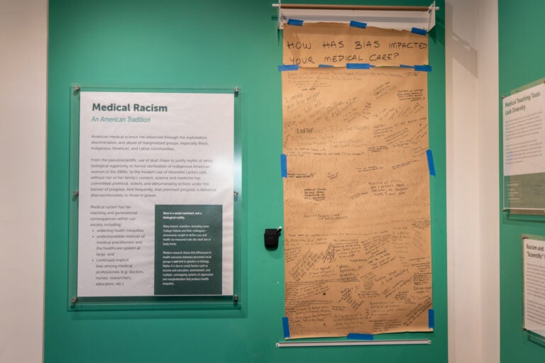 A wall display in the exhibition