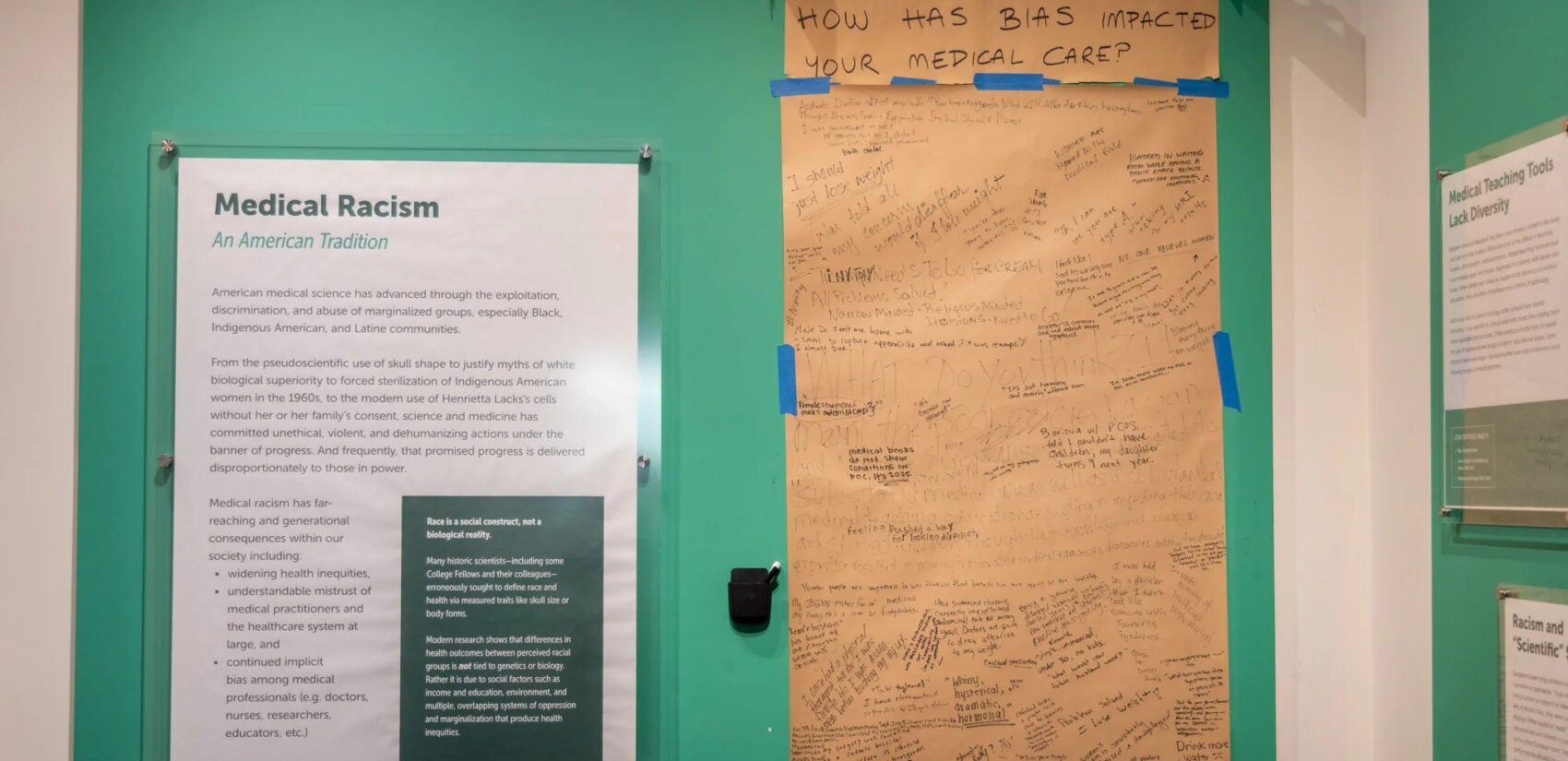 A wall display in the exhibition
