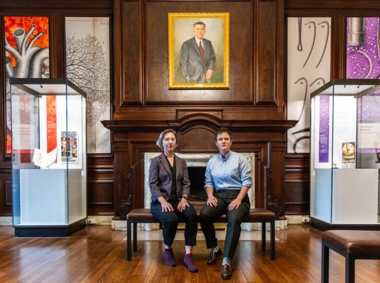 Erin McLeary and Sara Ray posing inside the museum