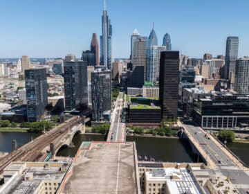 Aerial view of 30th Street station in Center City Philadelphia.