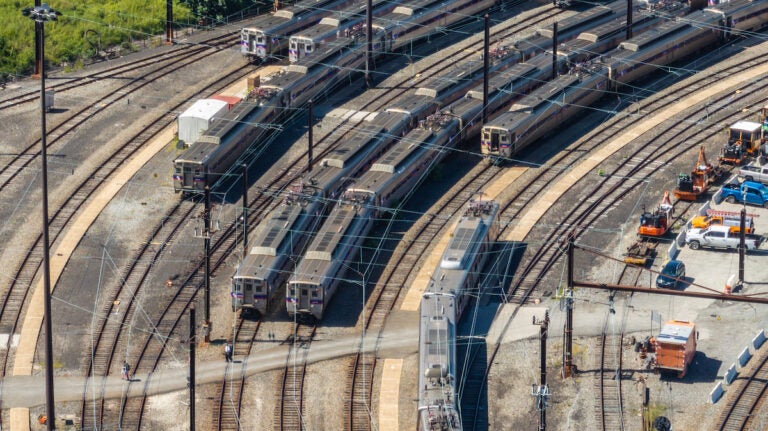 SEPTA regional rail train leaving Philadelphia's 30th Street station