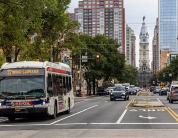 SEPTA 32 bus at south broad street bus stop