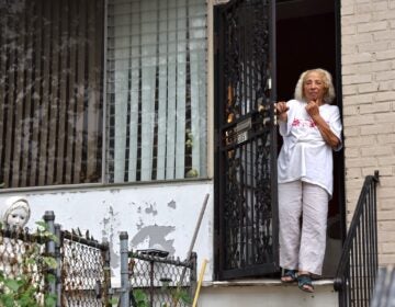 Blanca Maldonado standing outside her home
