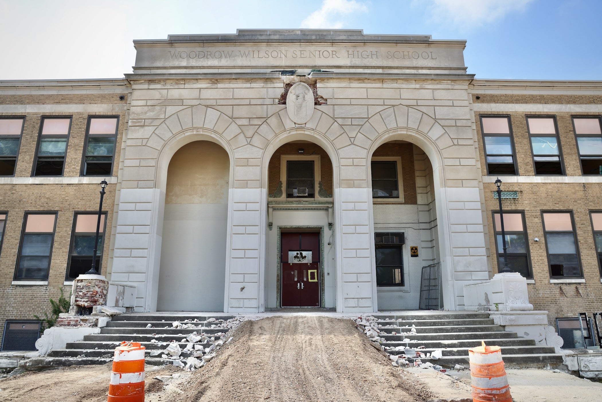 The exterior of the school building