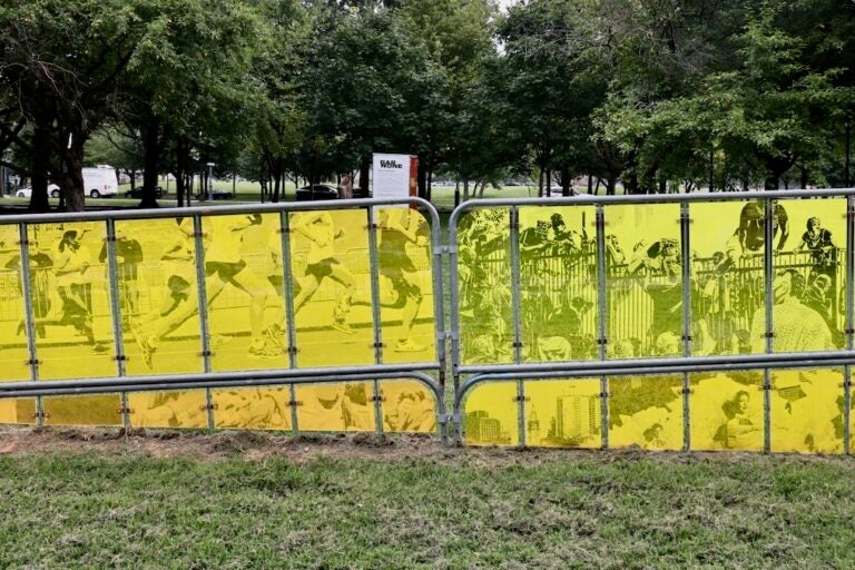 Section of 'Bar None'' installation along Ben Franklin Parkway