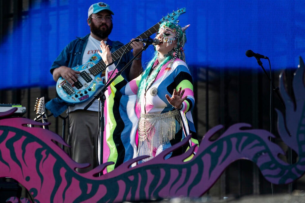 Nai Palm of Hiatus Kaiyote performs at the Coachella Music & Arts Festival