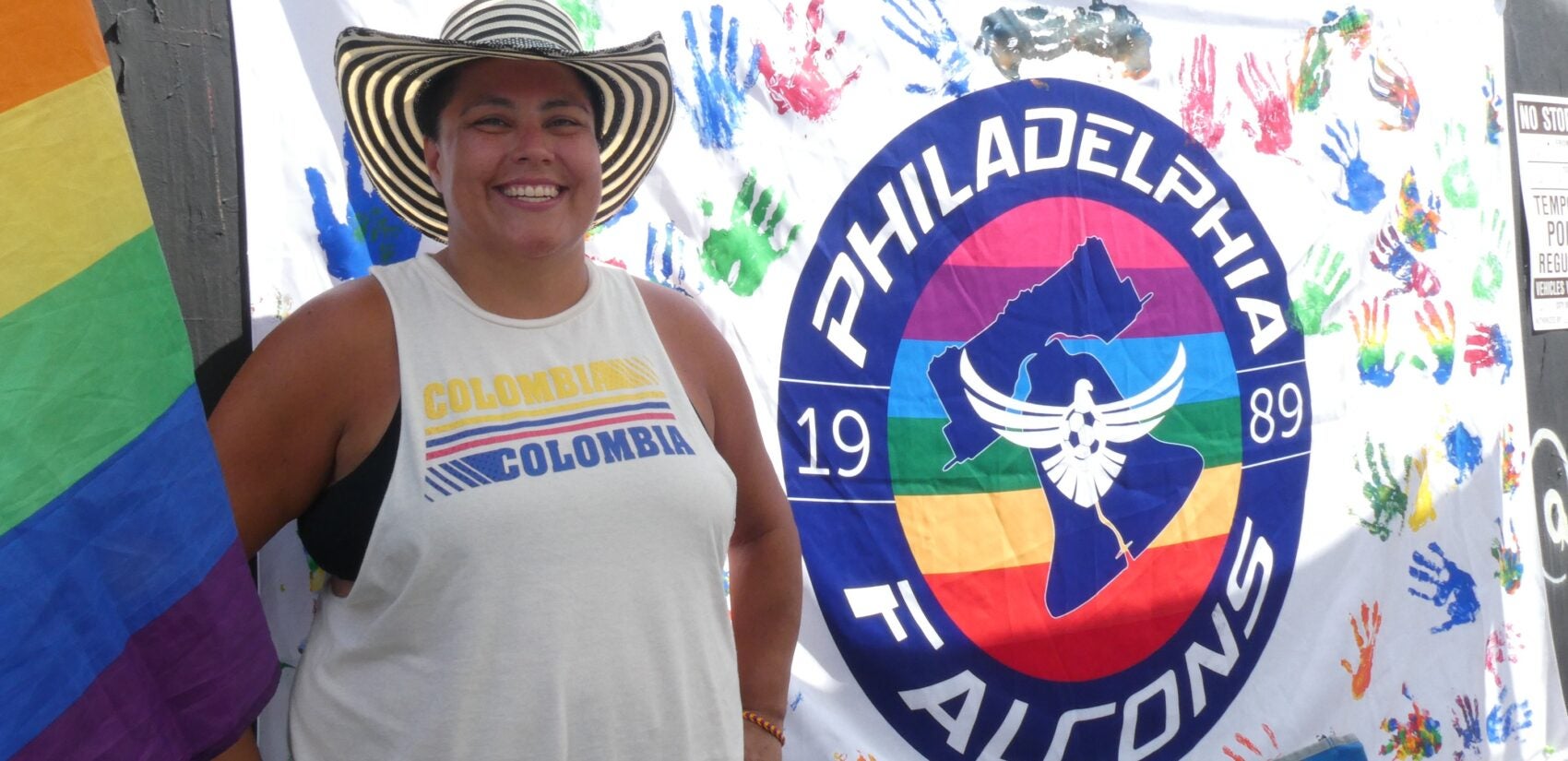 Philadelphia Falcons club president Gabby Stacy smiles