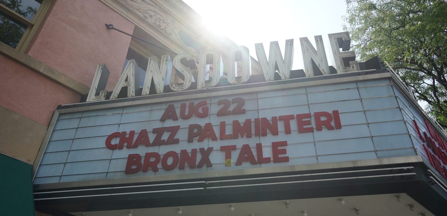 a sign for the Lansdowne Theater