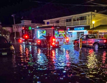 Margate firefighters rescued more than 50 people from cars, restaurants and bars after tidal flooding Thursday night (photo/Margate City Fire Department)