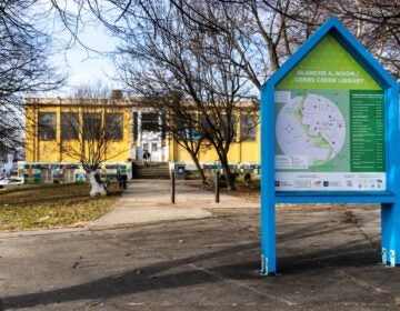 Map in front of the Cobbs Creek Library