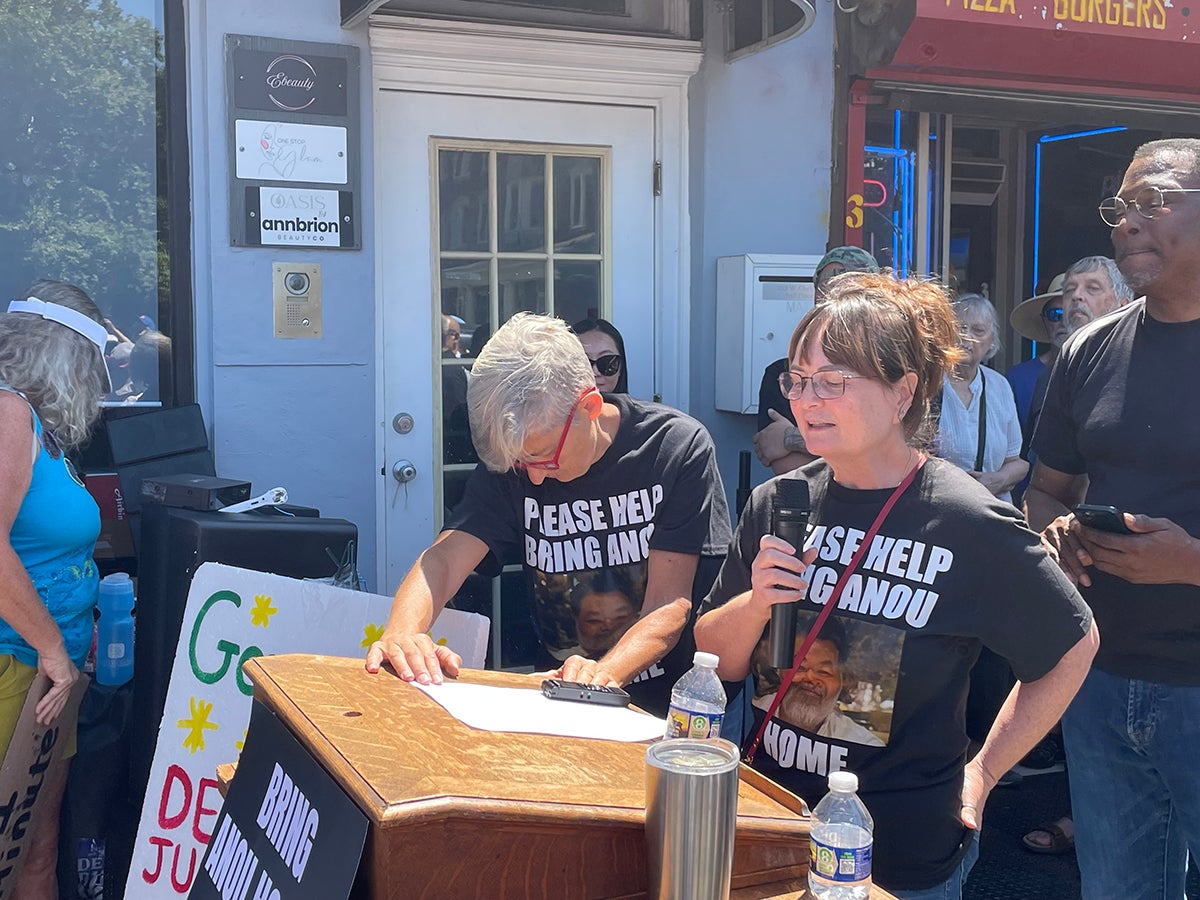 Hundreds rally in Germantown in support of Anovsack ‘Anou’ Vongbandith, a cafe owner being held in ICE detention center