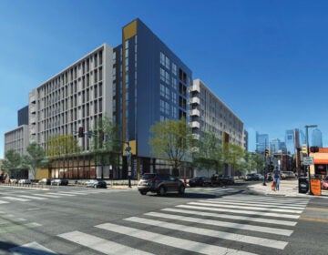 A rendering of the new development at the former site of Hoa Binh Plaza in South Philadelphia