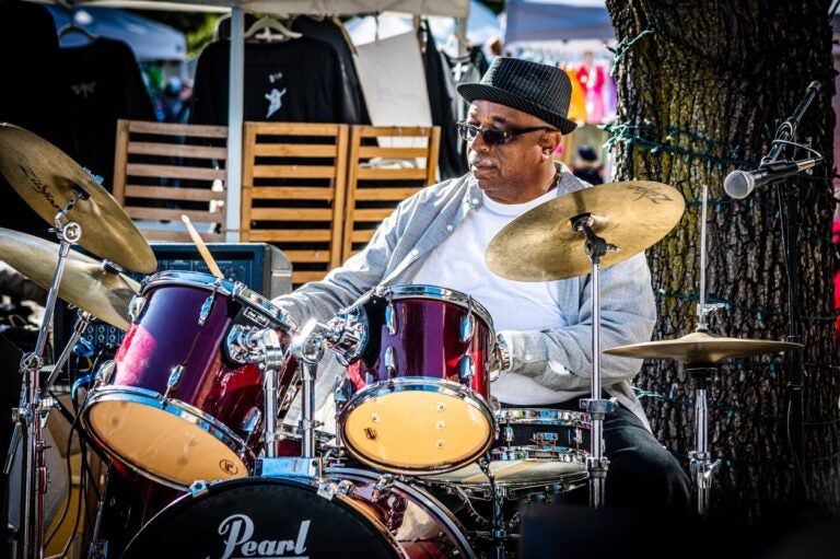 A band’s drummer keeps the beat at an outdoor craft festival in Ocean Grove, New Jersey. (photo by/Andy Kazie) A band’s drummer keeps the beat at an outdoor craft festival in Ocean Grove, New Jersey.