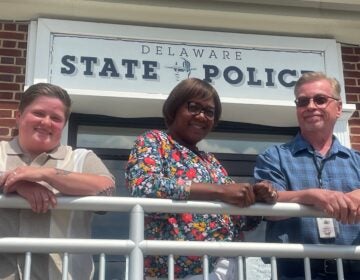 The Mental Health Response team posing for photo outside the Delaware State Police office