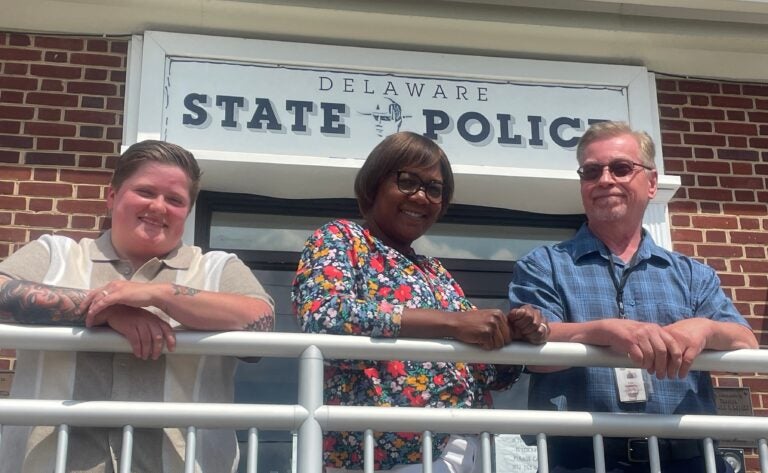 The Mental Health Response team posing for photo outside the Delaware State Police office