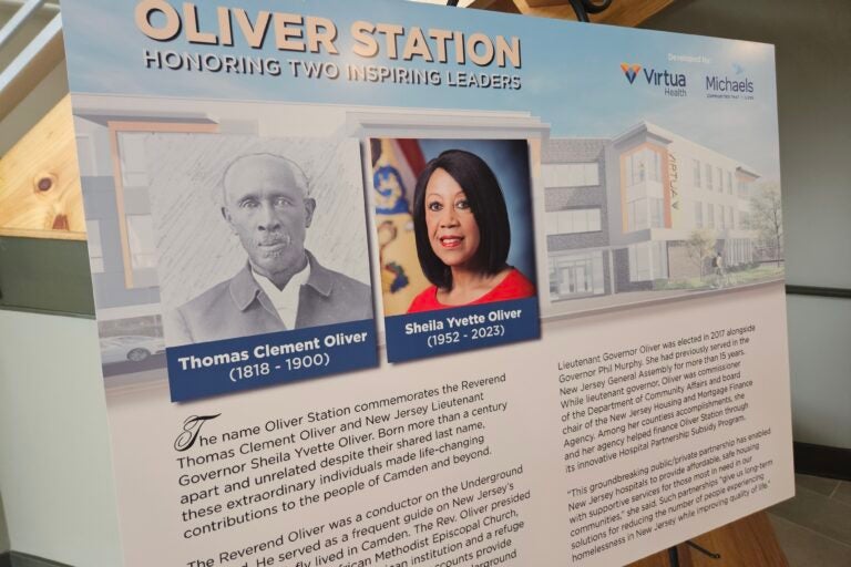 a poster describes how Oliver Station honors Thomas Clement Oliver and Sheila Oliver