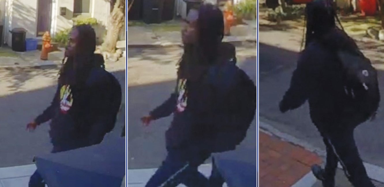 three photos of the alleged suspect