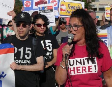 Autumn Fingerhood speaks at the SEPTA rally