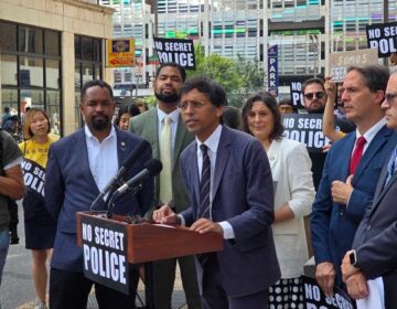 secret-police-ice-rally-philadelphia-2025-08-14-1 Nikil Saval speaks at an ICE rally