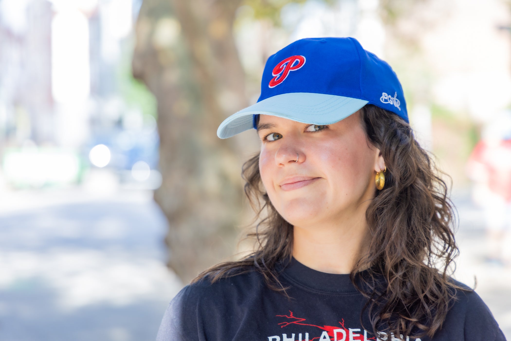 Shawn Hogan wears a Phillies/PGW hat
