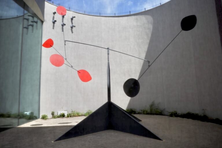 a sculpture in the Sunken Garden at Calder Gardens