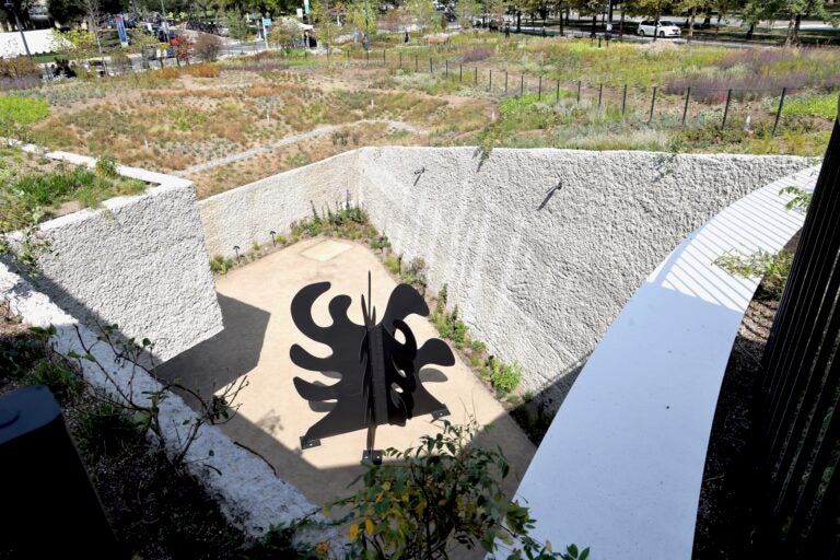 a sculpture in the Vestige Garden at Calder Gardens