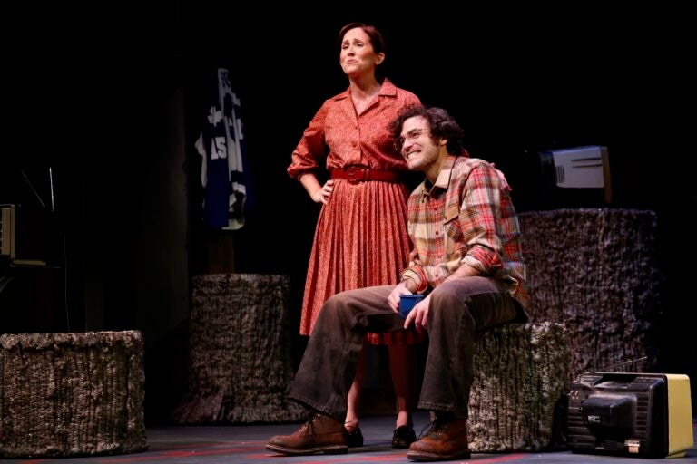 A man and woman on stage together