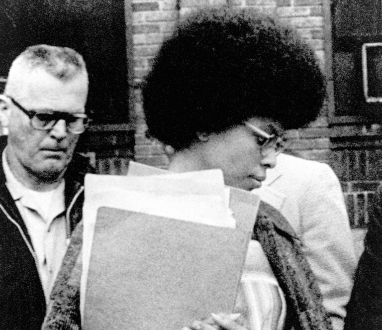 Assata Shakur leaving Middlesex County courthouse