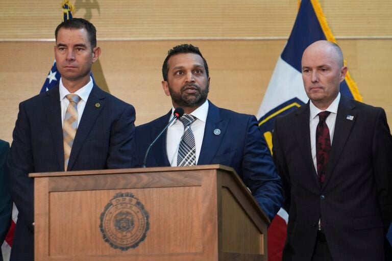 Charlie Kirk Shot Kash Patel speaks at a news conference