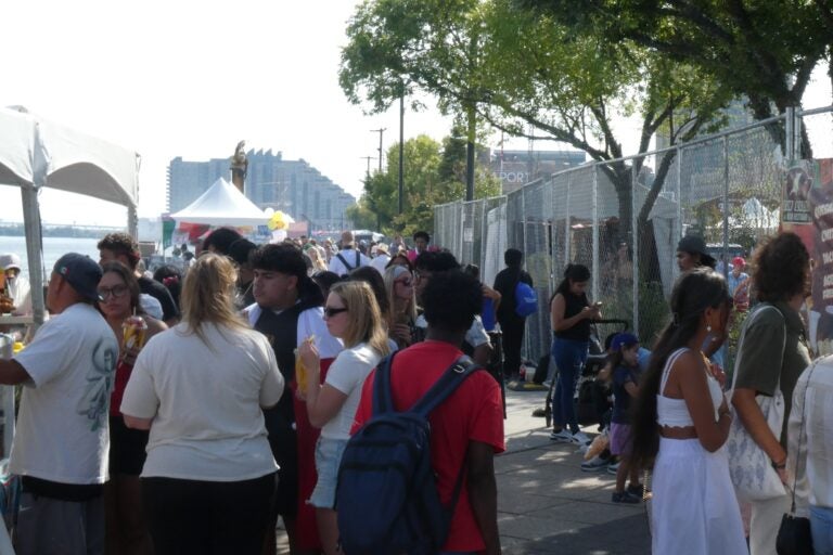 attendees in the street at the Mexican Independence Day Festival