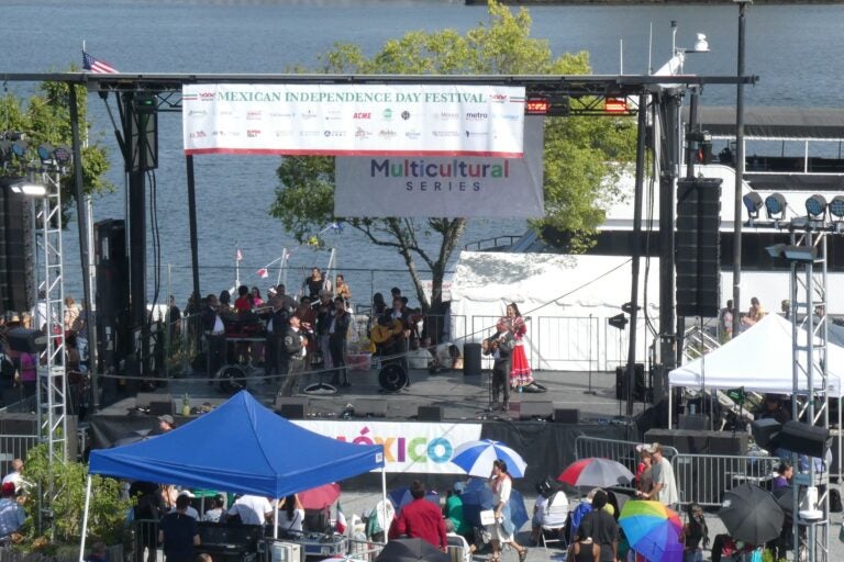 the performance stage at the Mexican Independence Day Festival