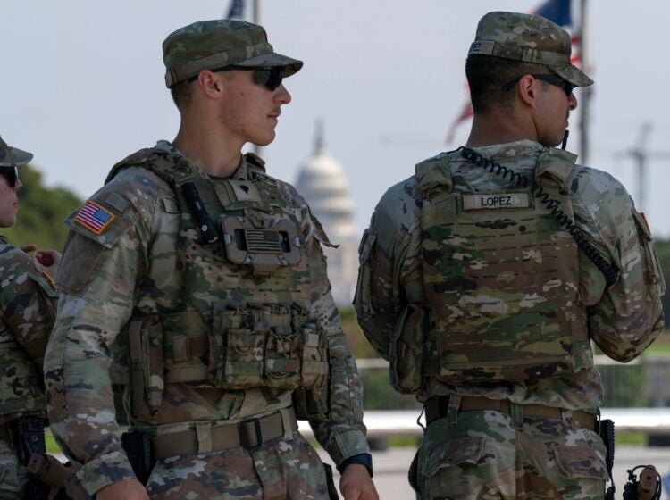 National Guard members patroling