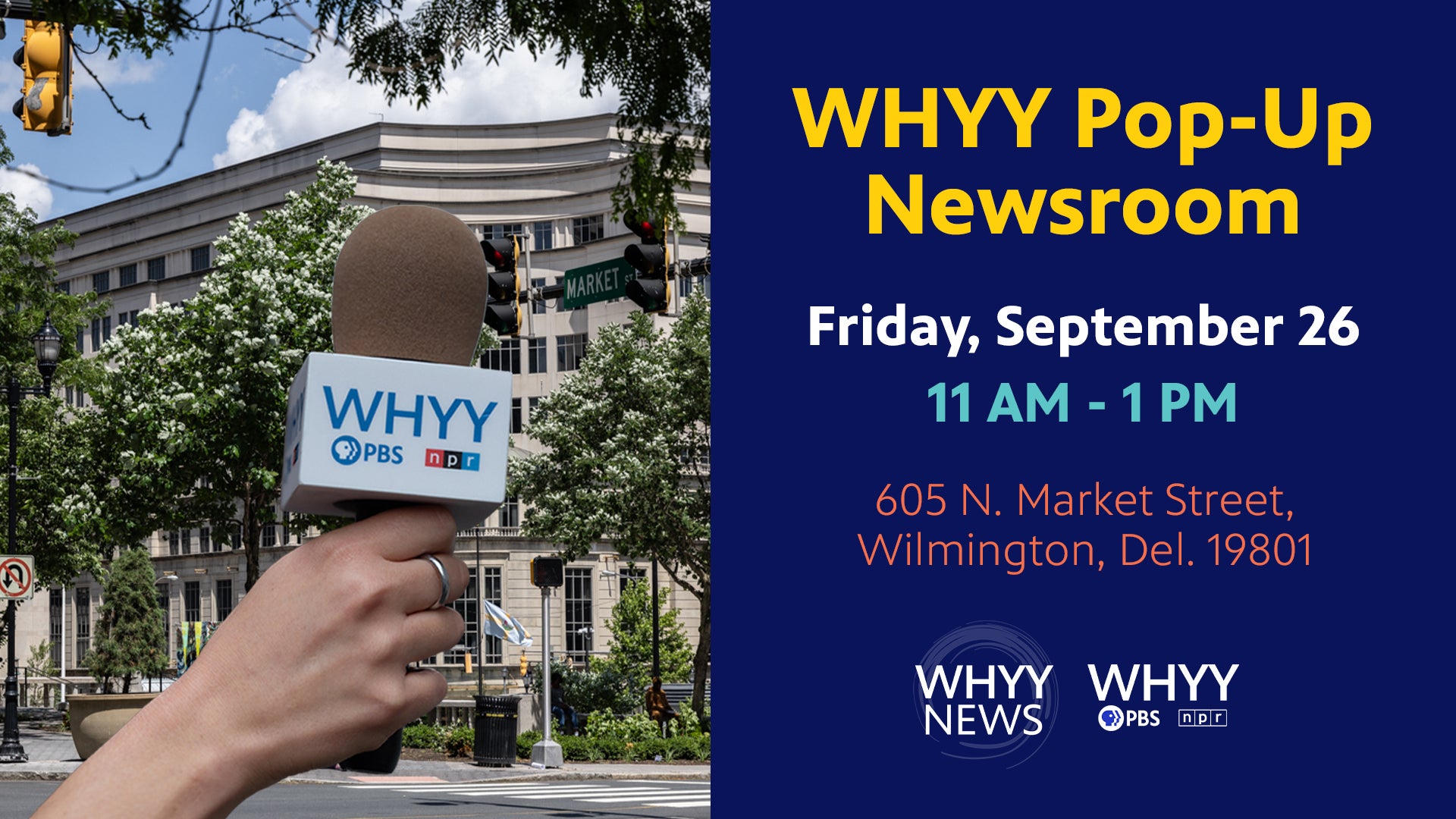 a promo flyer for the pop-up newsroom