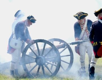 Revolutionary War reenactors recreate the Battle of Brandywine
