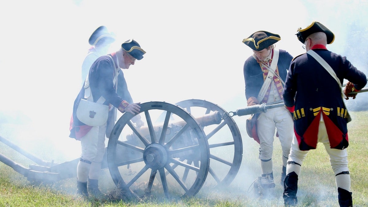 2025 09 13-e lee-chadds ford pa-battle of brandywine reenactment patriot cannon Revolutionary War reenactors recreate the Battle of Brandywine