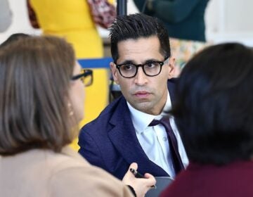 Pa State Rep Tarik Khan at press conference at Children's Hospital of Philadelphia