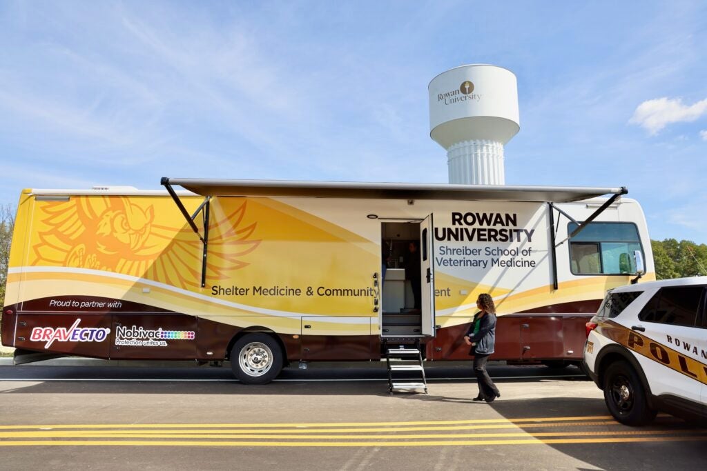 A 40-foot mobile unit of the Shreiber School of Veterinary Medicine
