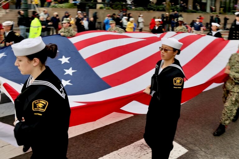 U.S. Naval Sea Cadets carry a 13-star flag