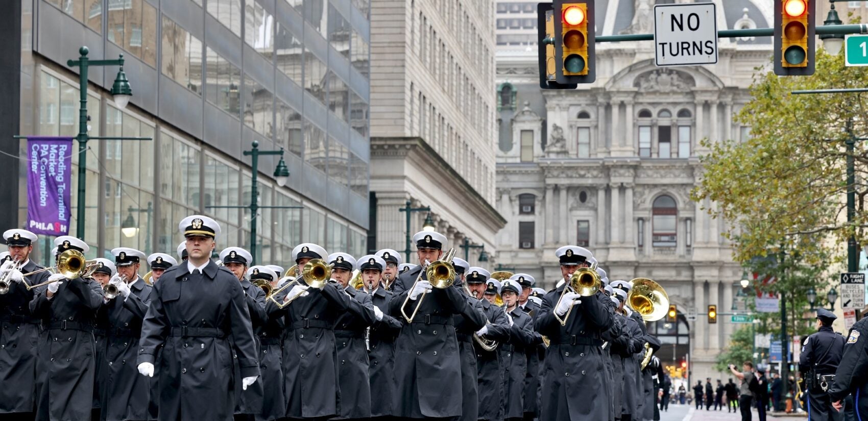 2025 10 13-e lee-philadelphia-navy marines 250th parade navy band The United States Navy Band marches down Market Street